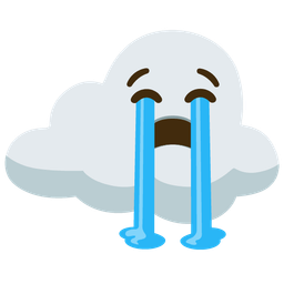 loudly crying face and cloud