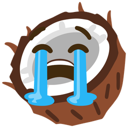 Loudly crying face and Coconut