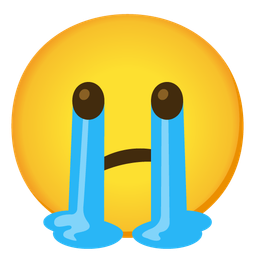 Loudly crying face and Confused face