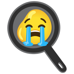 Loudly crying face and Cooking