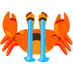 Loudly crying face and Crab