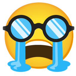 Loudly crying face and Disguised face