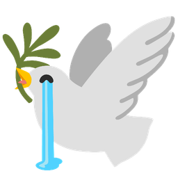 Loudly crying face and Dove