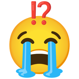 loudly crying face and exclamation question mark