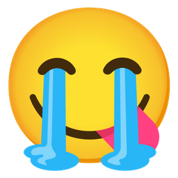 Loudly crying face and Face savoring food