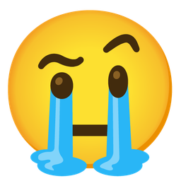 Loudly crying face and Face with raised eyebrow