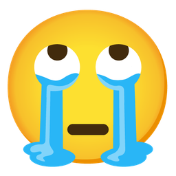 Loudly crying face and Face with rolling eyes