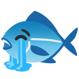 Loudly crying face and Fish