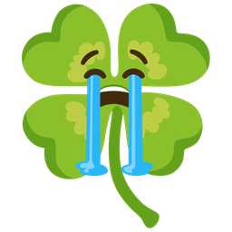 Loudly crying face and Four leaf clover