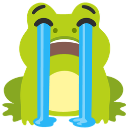 Loudly crying face and Frog