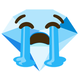 loudly crying face and gem stone