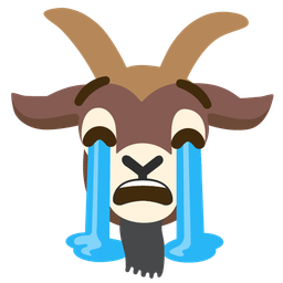Loudly crying face and Goat