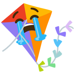 loudly crying face and kite
