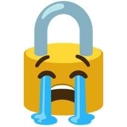 loudly crying face and locked