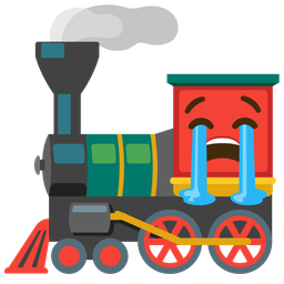 Loudly crying face and Locomotive