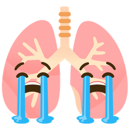 Loudly crying face and Lungs