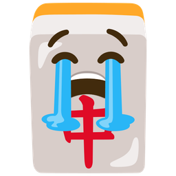 loudly crying face and mahjong red dragon