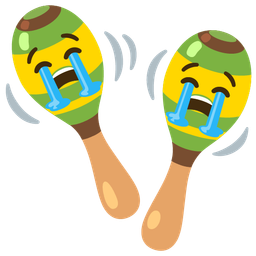 loudly crying face and maracas