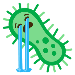 Loudly crying face and Microbe