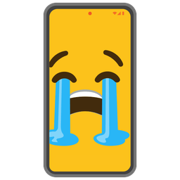 loudly crying face and mobile phone
