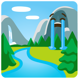 Loudly crying face and National park