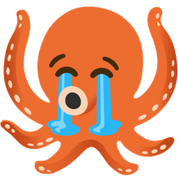 Loudly crying face and Octopus