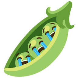 Loudly crying face and Pea pod
