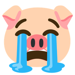 Loudly crying face and Pig face