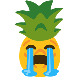 Loudly crying face and Pineapple