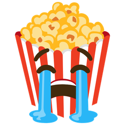 Loudly crying face and Popcorn