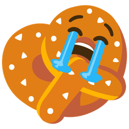 Loudly crying face and Pretzel