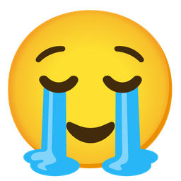 Loudly crying face and Relieved face