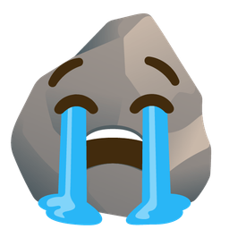 Loudly crying face and Rock