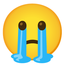 Loudly crying face and Slightly frowning face