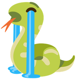 Loudly crying face and Snake