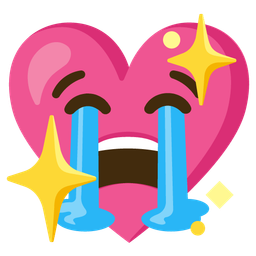 Loudly crying face and Sparkling heart