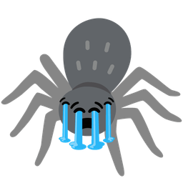 Loudly crying face and Spider