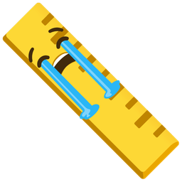 loudly crying face and straight ruler