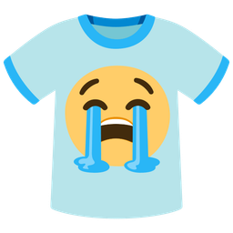 loudly crying face and t-shirt
