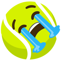 loudly crying face and tennis