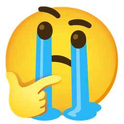 Loudly crying face and Thinking face