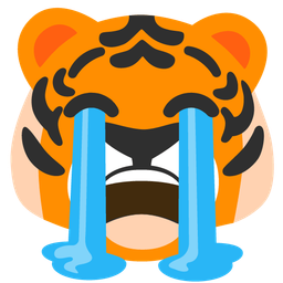 Loudly crying face and Tiger face