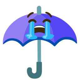 loudly crying face and umbrella