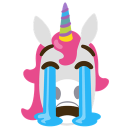Loudly crying face and Unicorn
