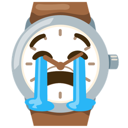 Loudly crying face and Watch