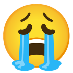 Loudly crying face and Weary face