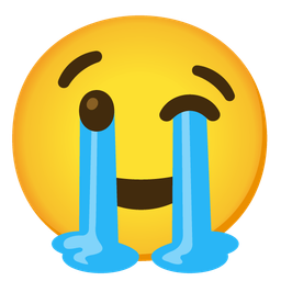 Loudly crying face and Winking face