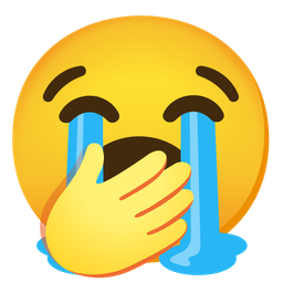 Loudly crying face and Yawning face