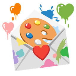 love letter and artist palette