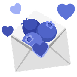 love letter and blueberries
